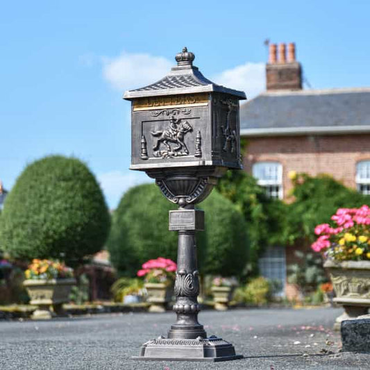 "Huntley" Antique Bronze Freestanding Post Box - thumbnail