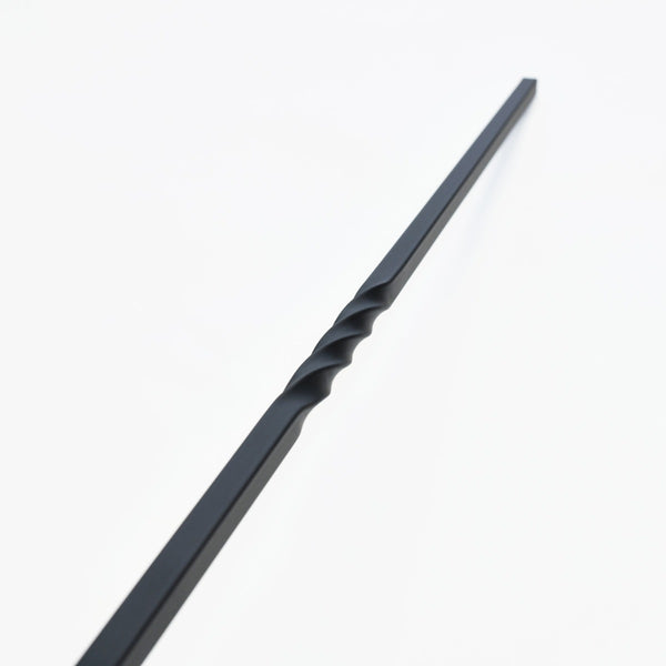 'Invicta' Matte Black Single Twist Metal Stair Spindle