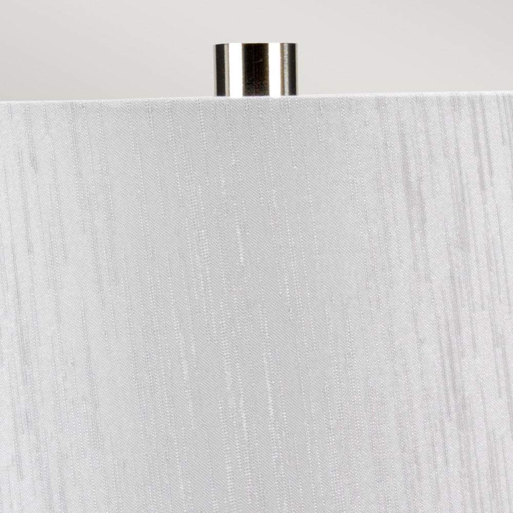 Close up of the grey silk shade