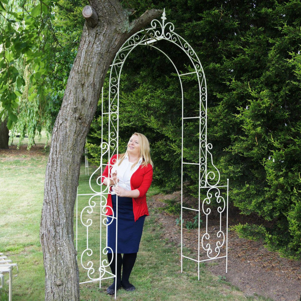 Life size scale of the 'Jodrell' Ornate Coiled Rose Arch