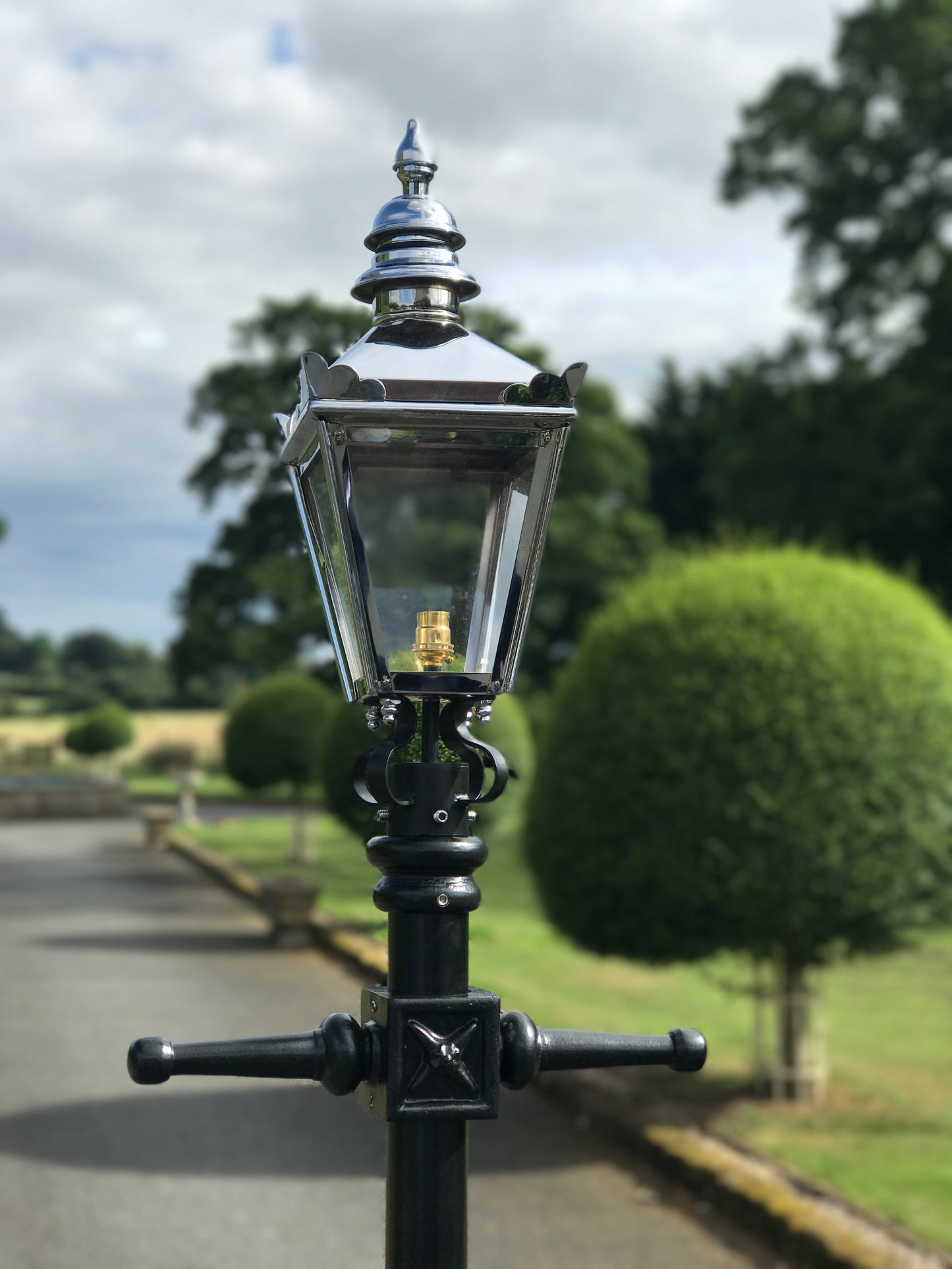 Polished Chrome 'Kensington' Lamp Post - 2.25m