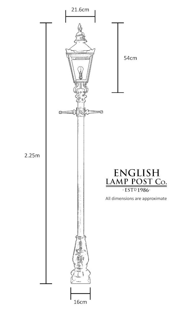 Street Style Lamp Post with measurements