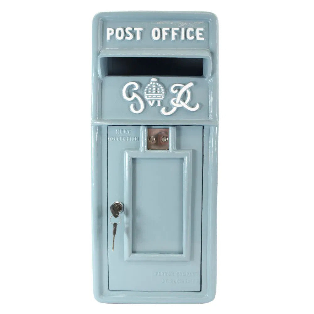 King George Post Box Front Panel In Light Blue 