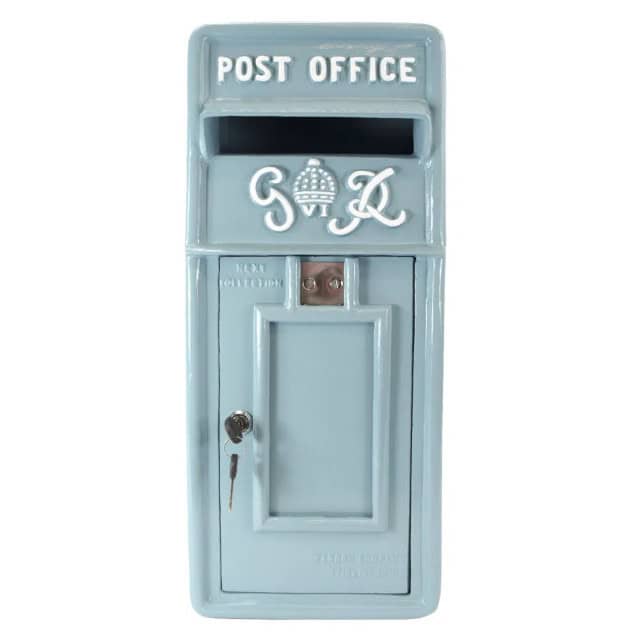 King George Post Box Front Panel In Light Blue - thumbnail