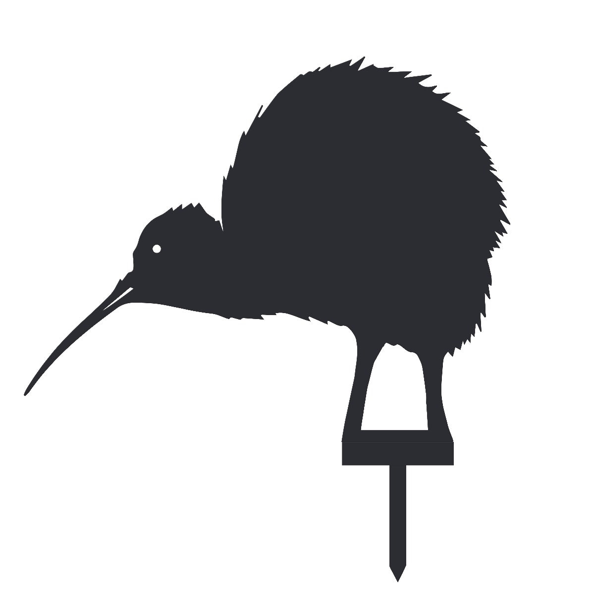 Kiwi Bird Garden Sheet Steel Silhouette In Black