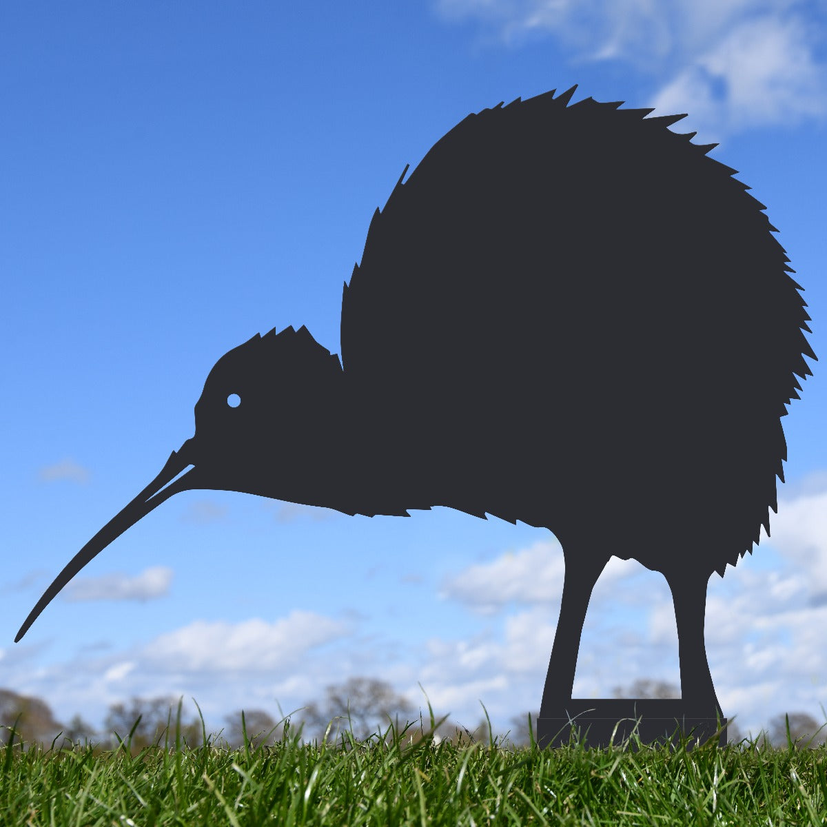 Kiwi Bird Garden Sheet Steel Silhouette In Black