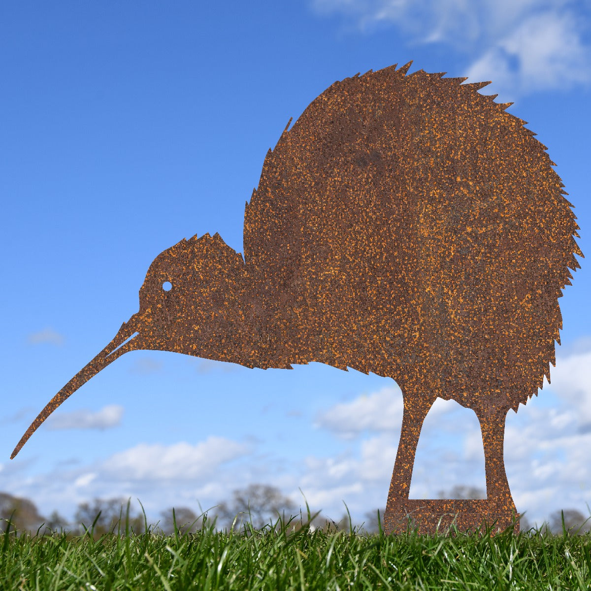 Kiwi Bird Garden Sheet Steel Silhouette In Rustic