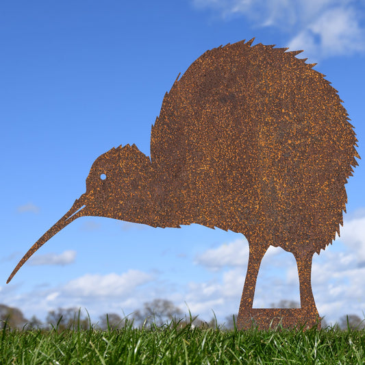 Kiwi Bird Garden Sheet Steel Silhouette In Rustic