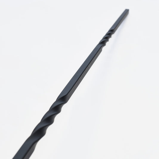 Lacertus Matte Black Double Twist Metal Stair Spindle
