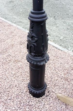 Lamp Post base with electrical panel