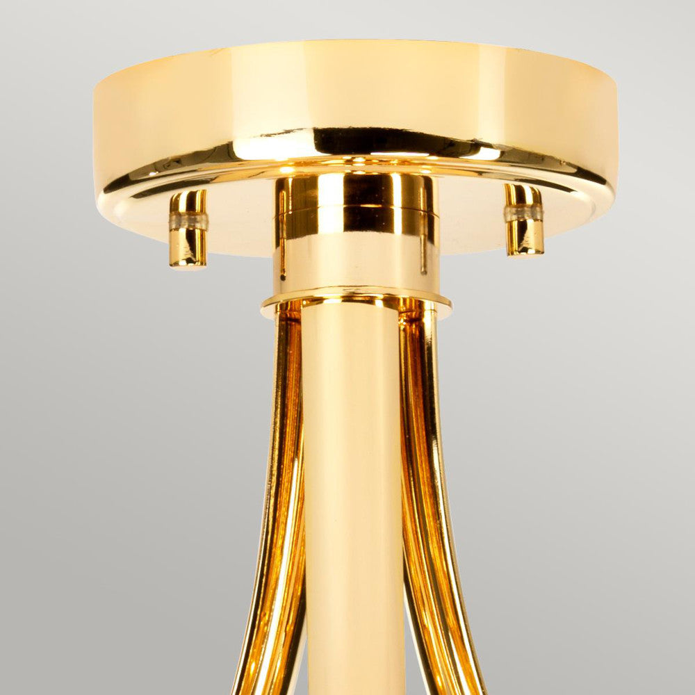 Close up of the brass ceiling rose