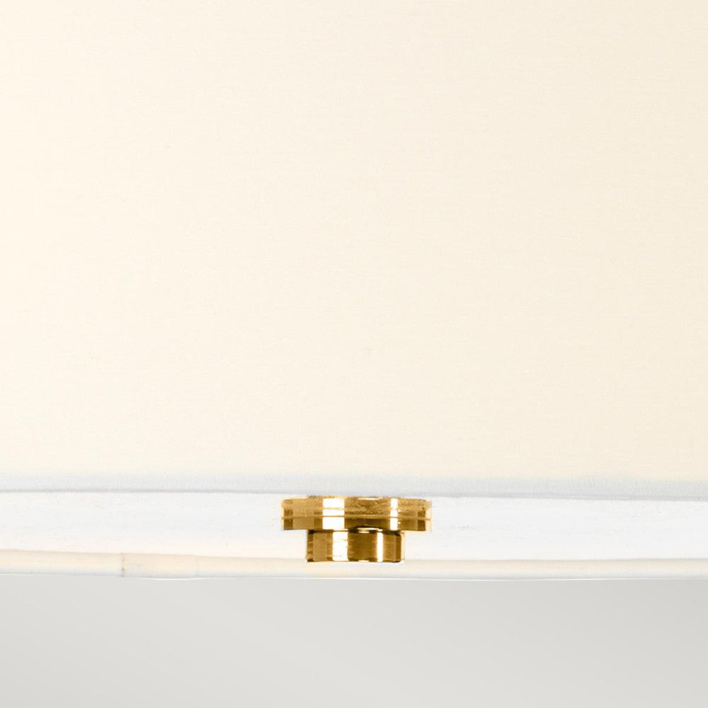 Magnified view of the brass finial