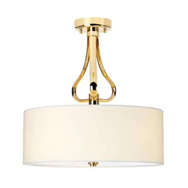'Landguard' Cream And Gold Pendant Light - thumbnail