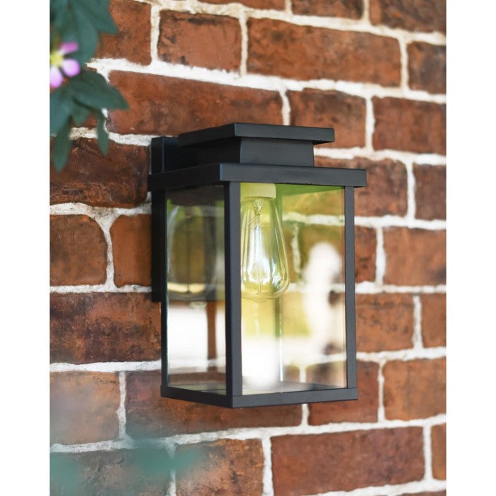 Large Black Contemporary Outdoor Top Fix Wall Light