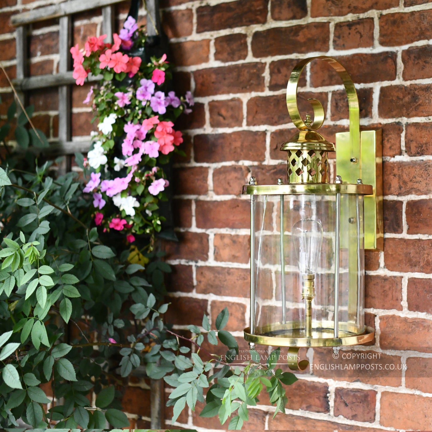 Large Brass Top Fix Cylindrical Wall Light