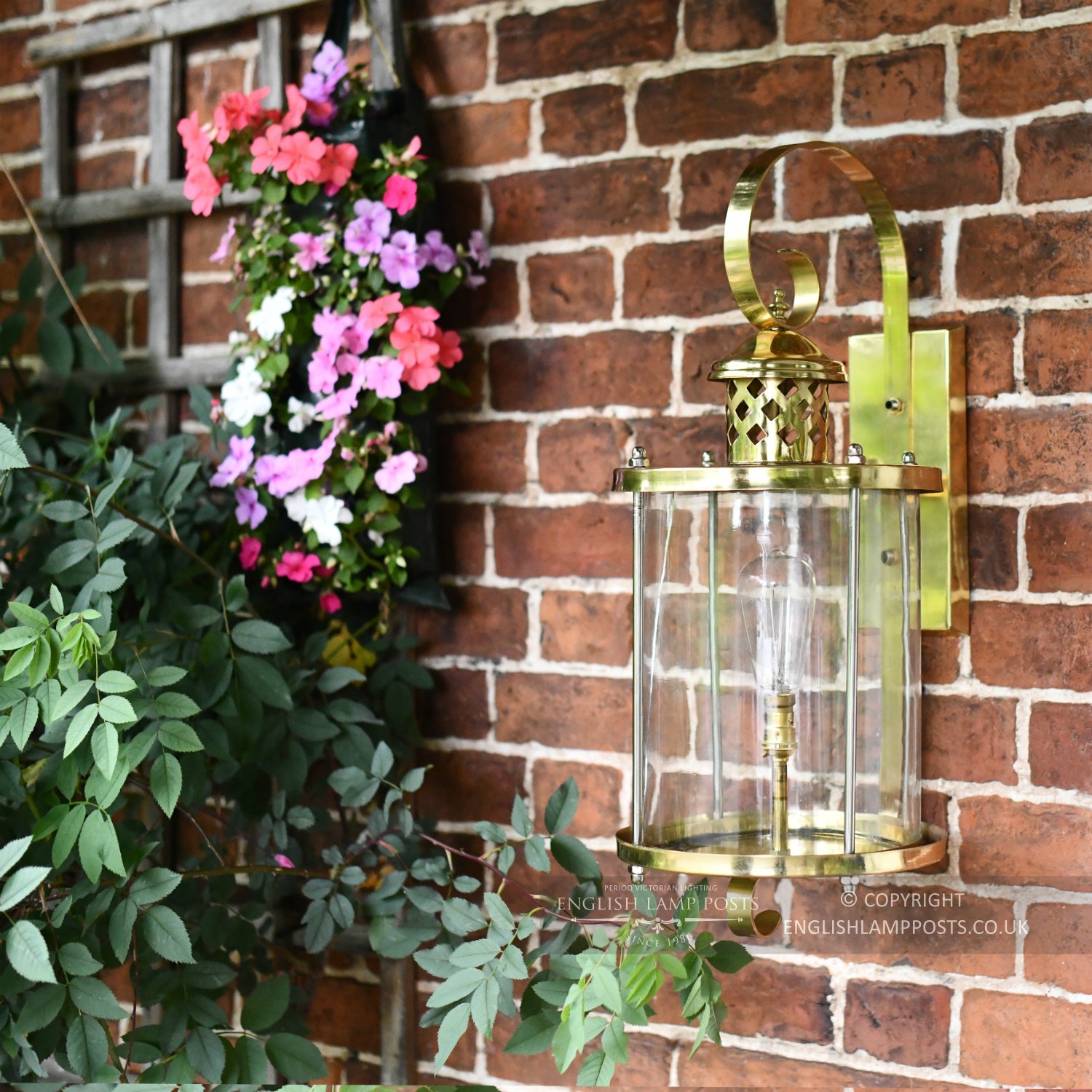 Large Brass Top Fix Cylindrical Wall Light