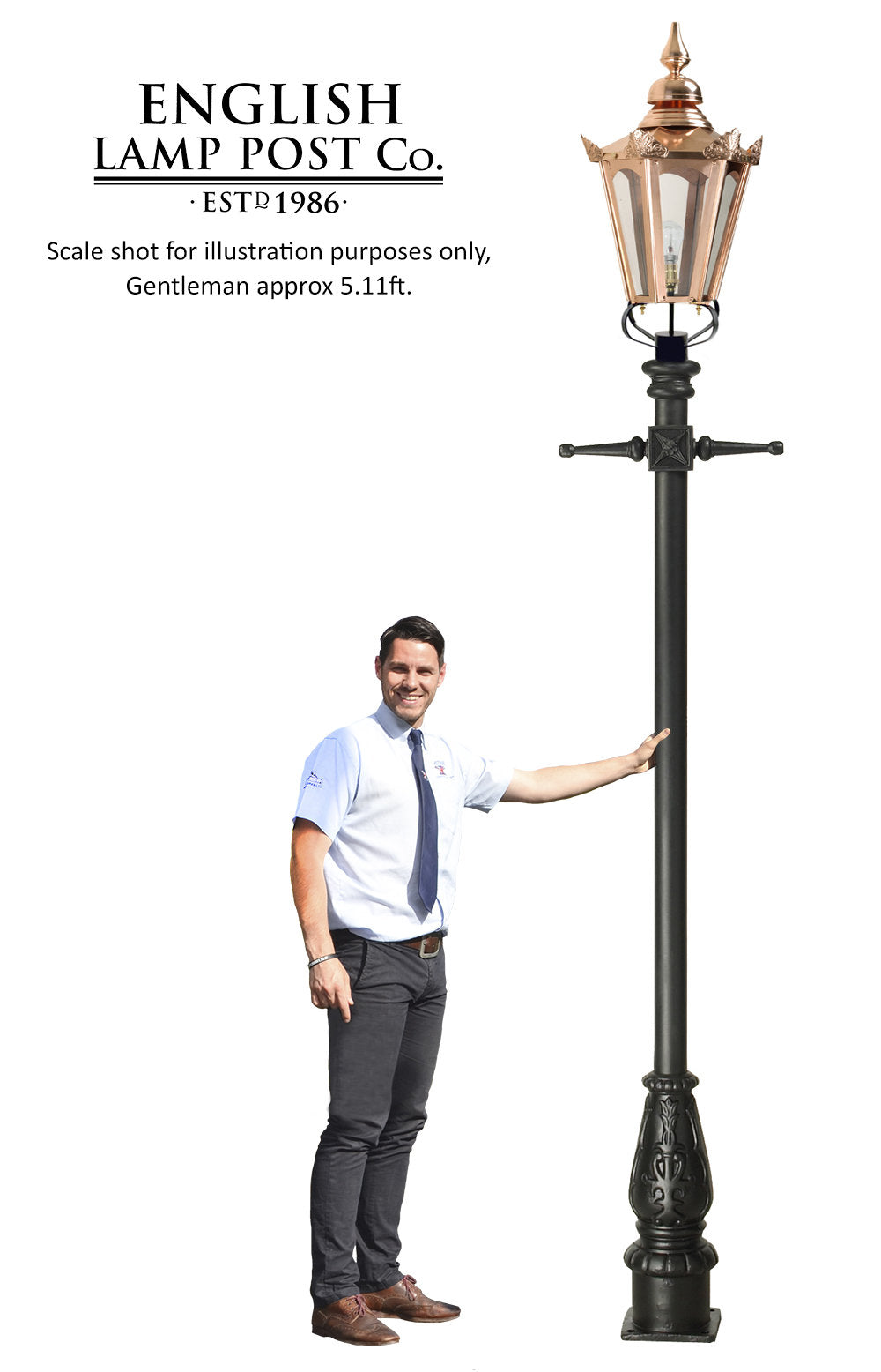 Large Copper Victorian Hexagon Lamp Post