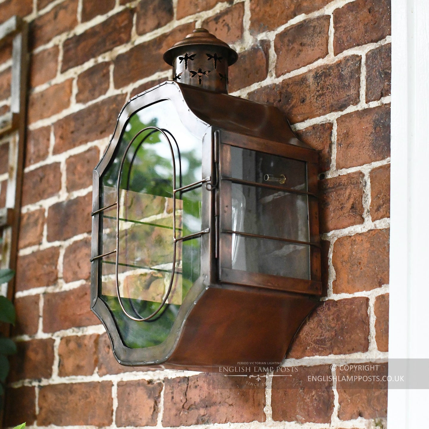 Large Coastal Inspired Porch Lantern In Aged Copper