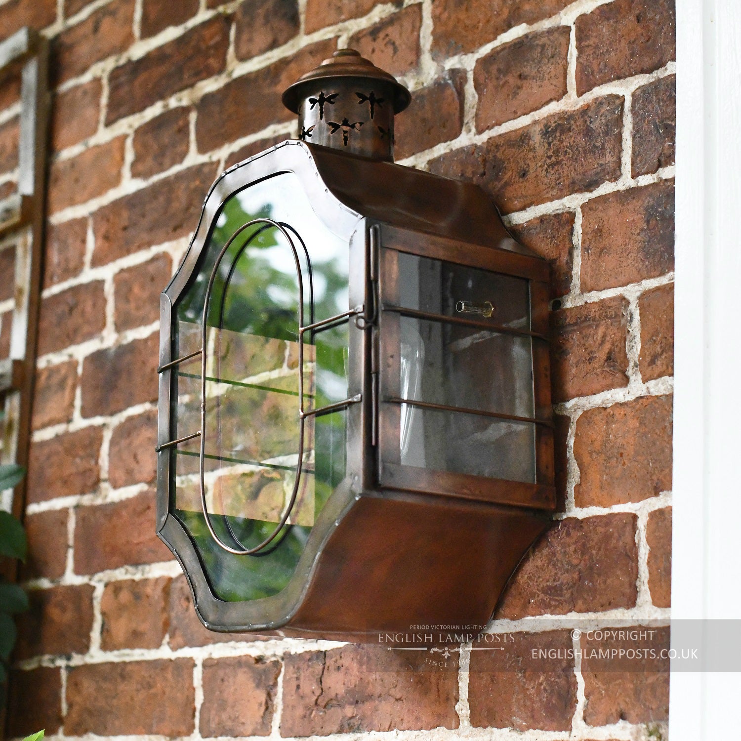 Large Coastal Inspired Porch Lantern In Aged Copper