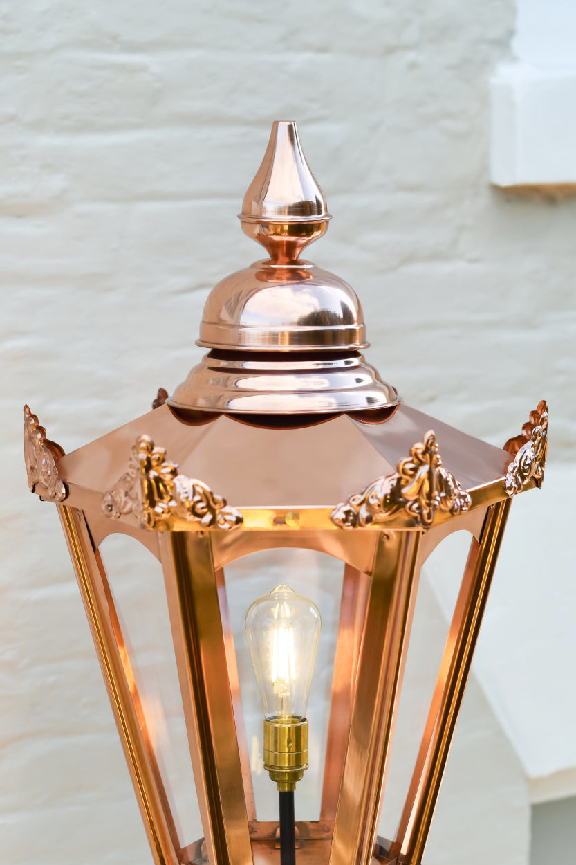 The copper lantern top