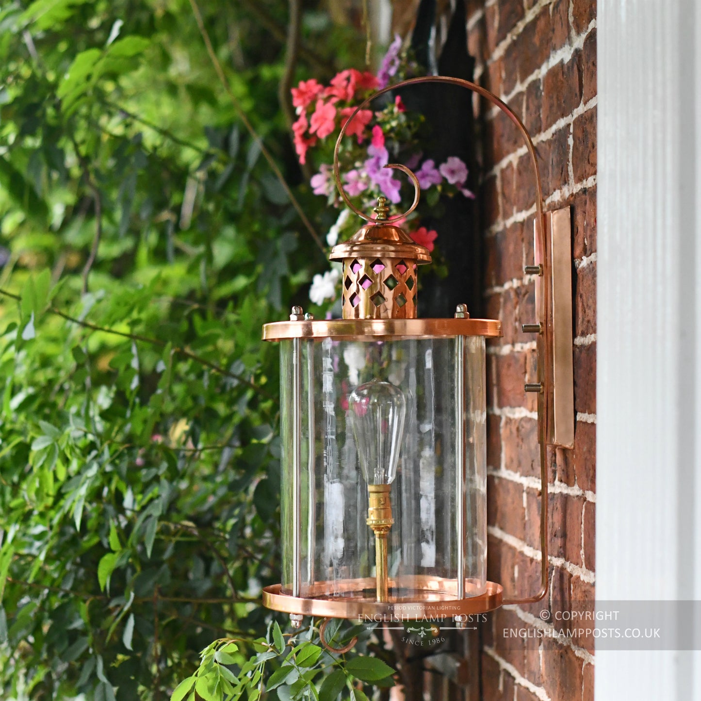 Large Copper Suspended Wall Lantern