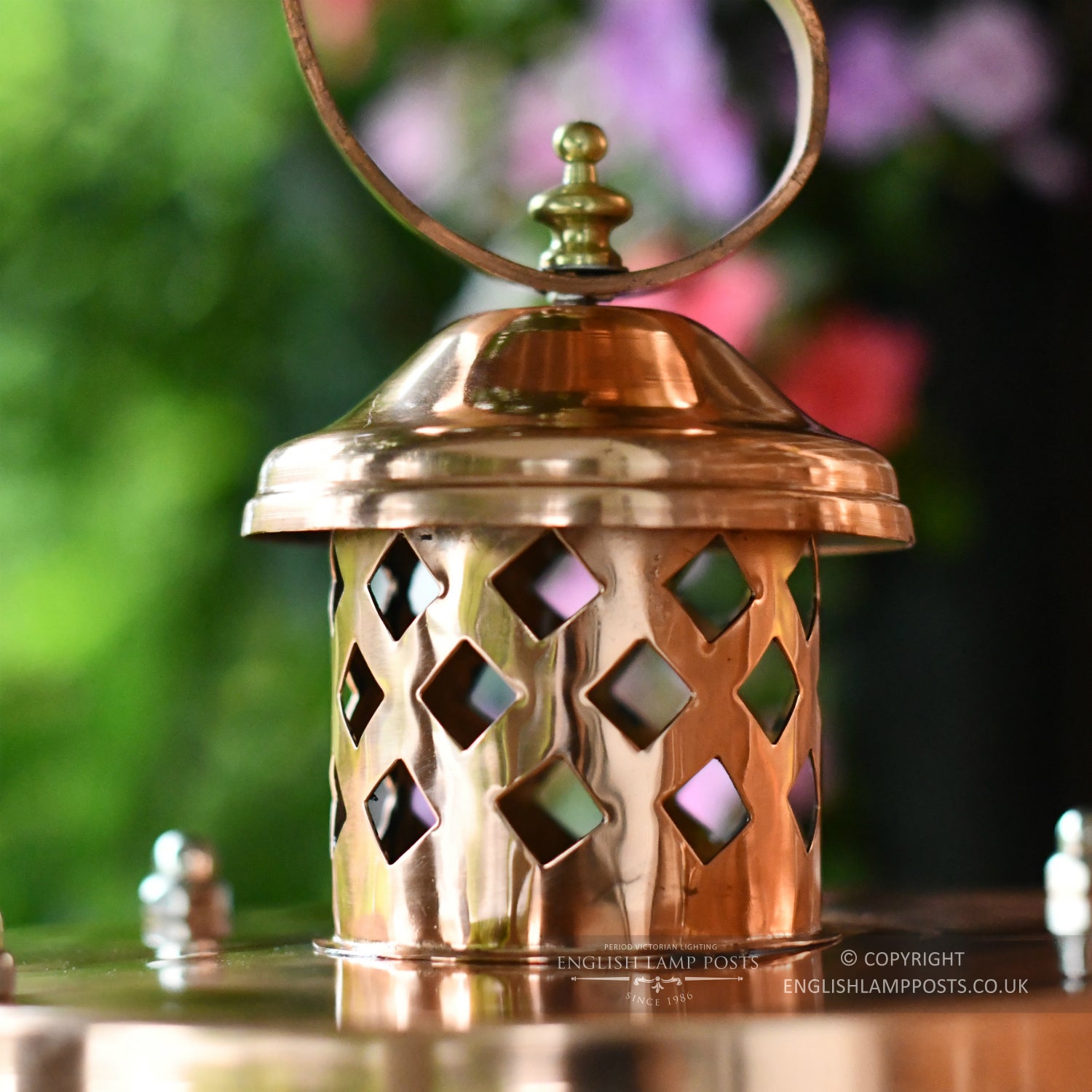 Large Copper Top Fix Cylindrical Wall Light Close Up