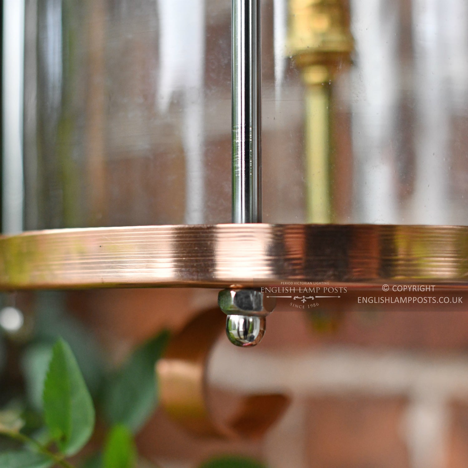 Large Copper Top Fix Cylindrical Wall Light Lantern
