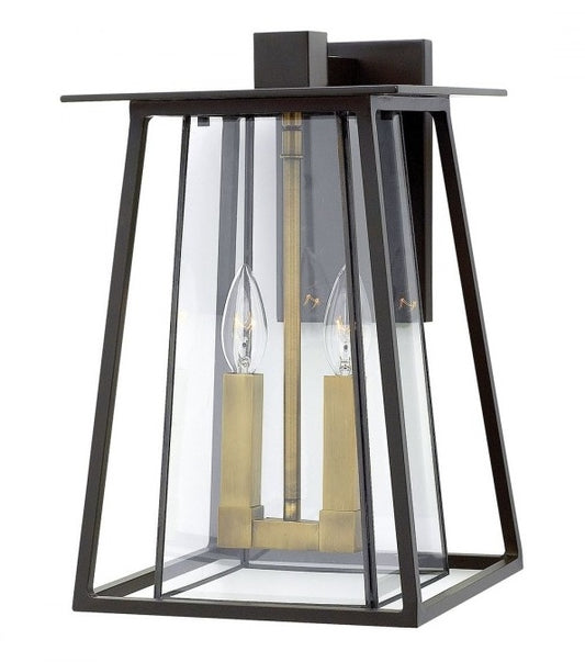 Large Dark Bronze Contemporary Square Wall Lantern