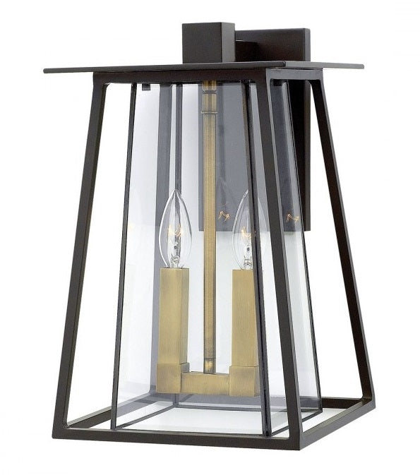 Large Dark Bronze Contemporary Square Wall Lantern