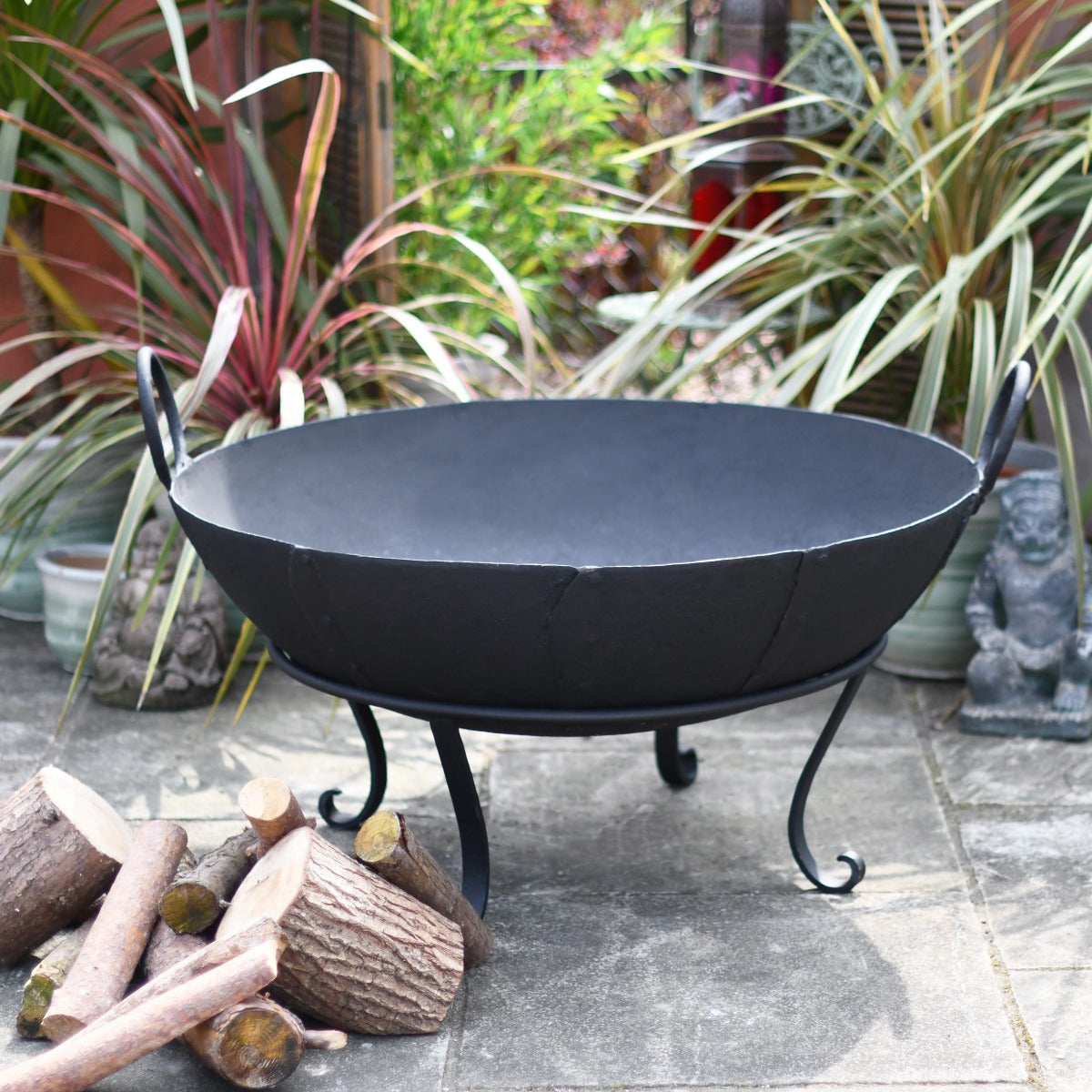 90cm Diameter Wrought Iron Kadai Fire Bowl