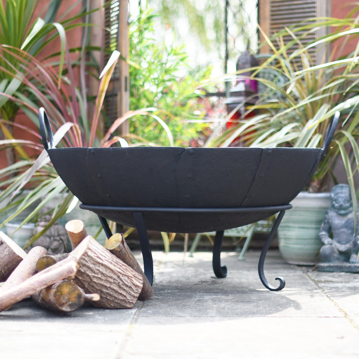 90cm Diameter Wrought Iron Kadai Fire Bowl