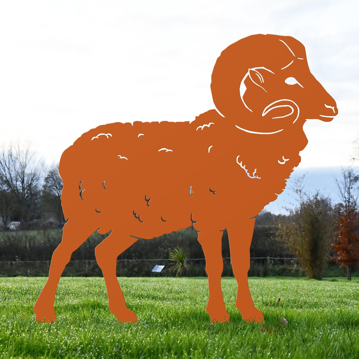 Ram Garden Sheet Steel Silhouette In Orange