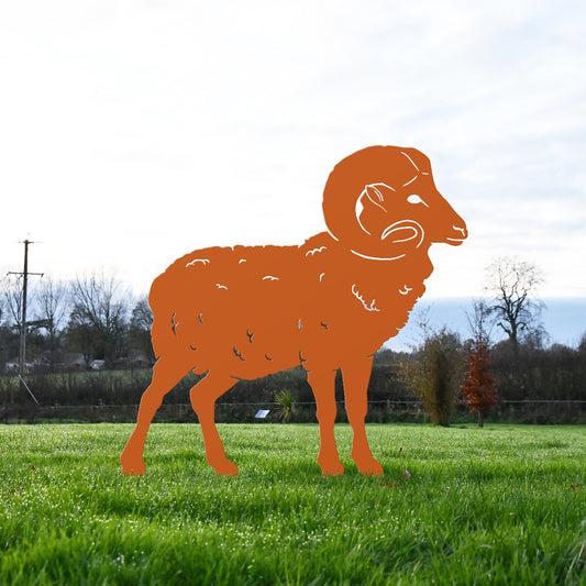 Ram Garden Sheet Steel Silhouette In Orange