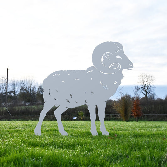 Ram Garden Sheet Steel Silhouette In Silver