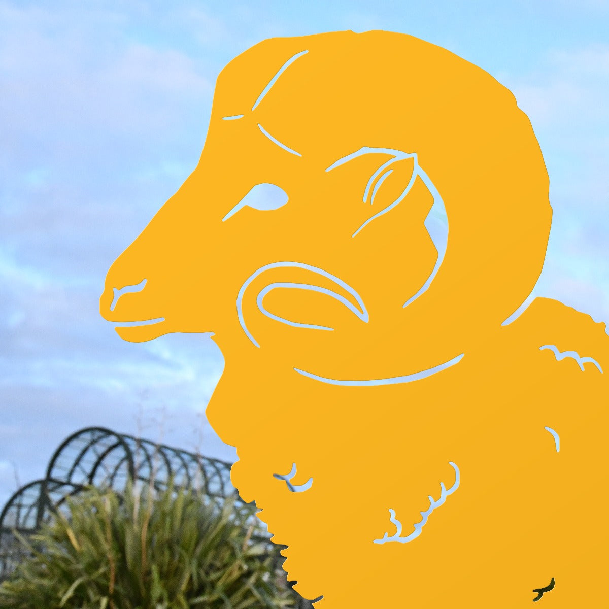 Ram Garden Sheet Steel Silhouette In Yellow
