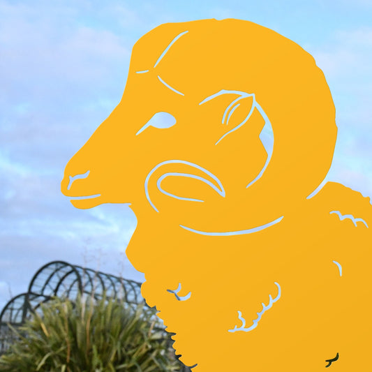 Ram Garden Sheet Steel Silhouette In Yellow
