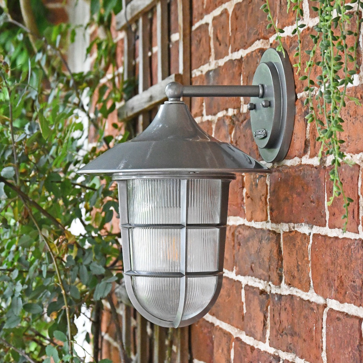 Large Silver Nautical Style Top Fix Wall Lantern