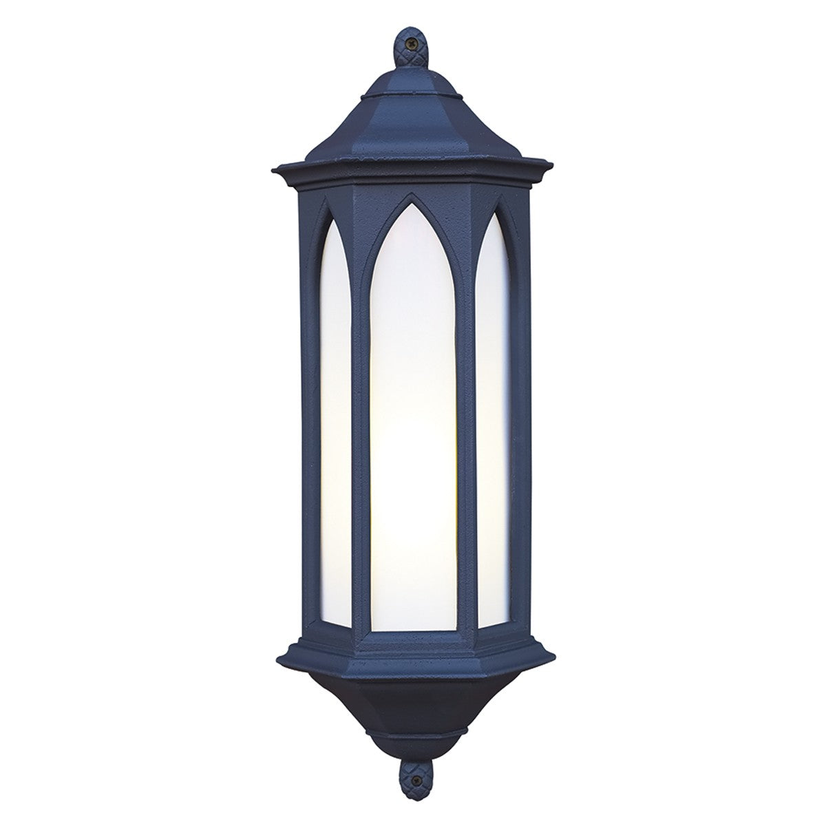 Large Stone Wash Effect Victorian Flush Wall Light In Black