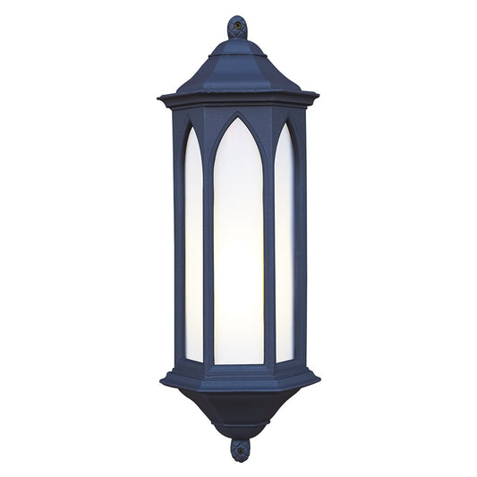 Large Stone Wash Effect Victorian Flush Wall Light In Black