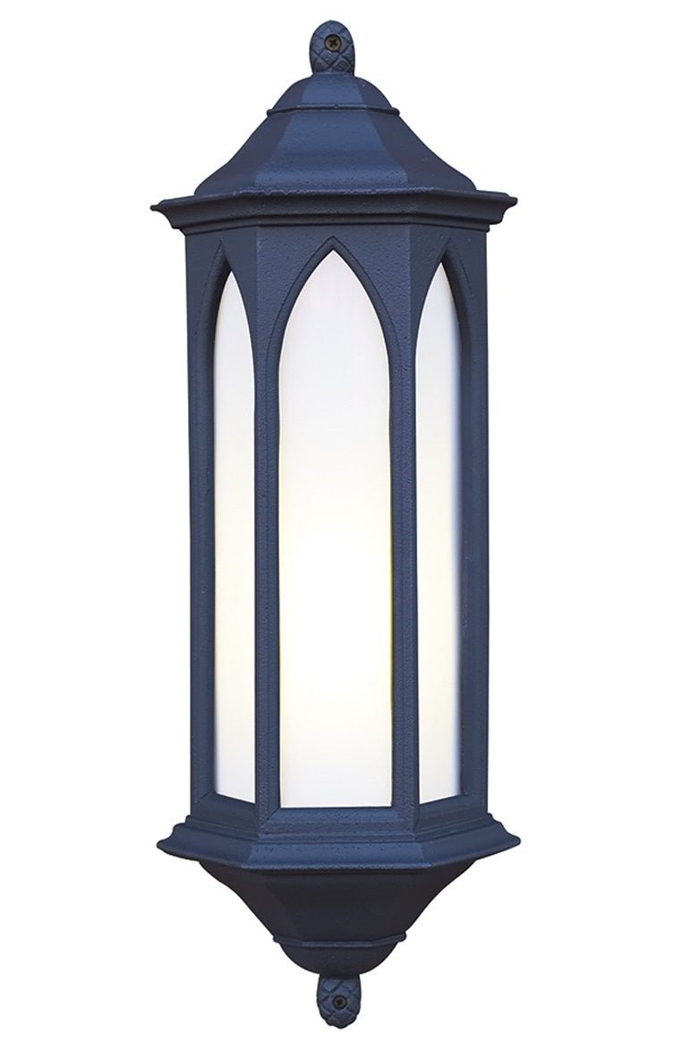 Large Stone Wash Effect Victorian Flush Wall Light In Black