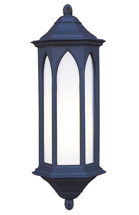 Large Stone Wash Effect Victorian Flush Wall Light In Black