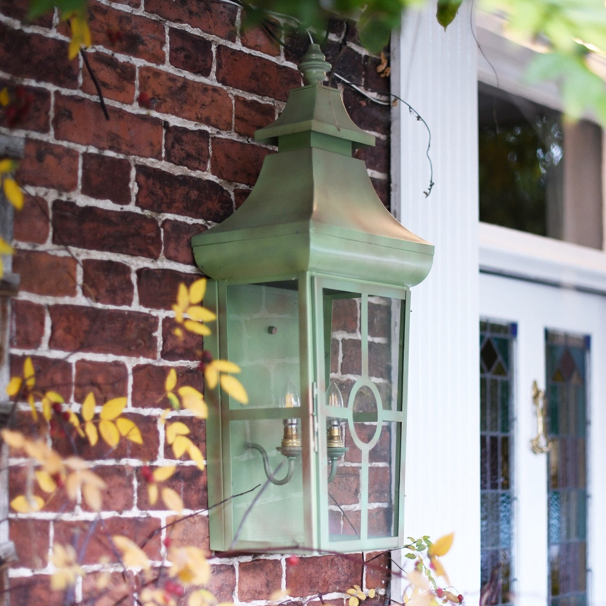 Large Verdigris Green Classic Wall Lantern
