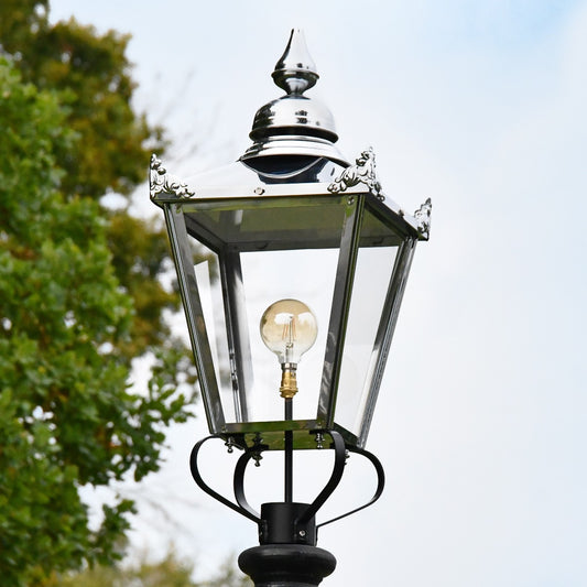 Large Victorian Lantern Top In Polished Nickel