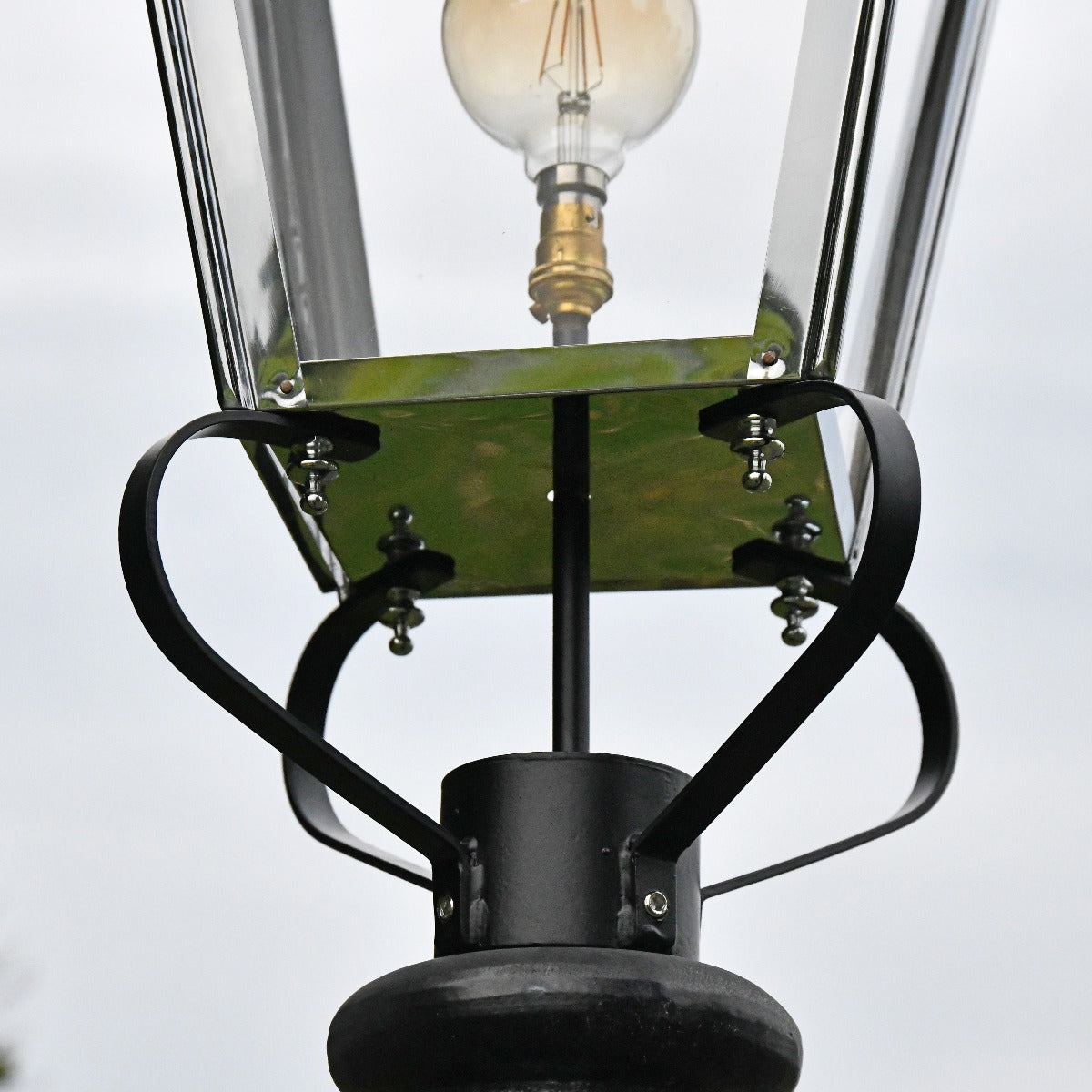 Large Victorian Lantern Top In Polished Nickel