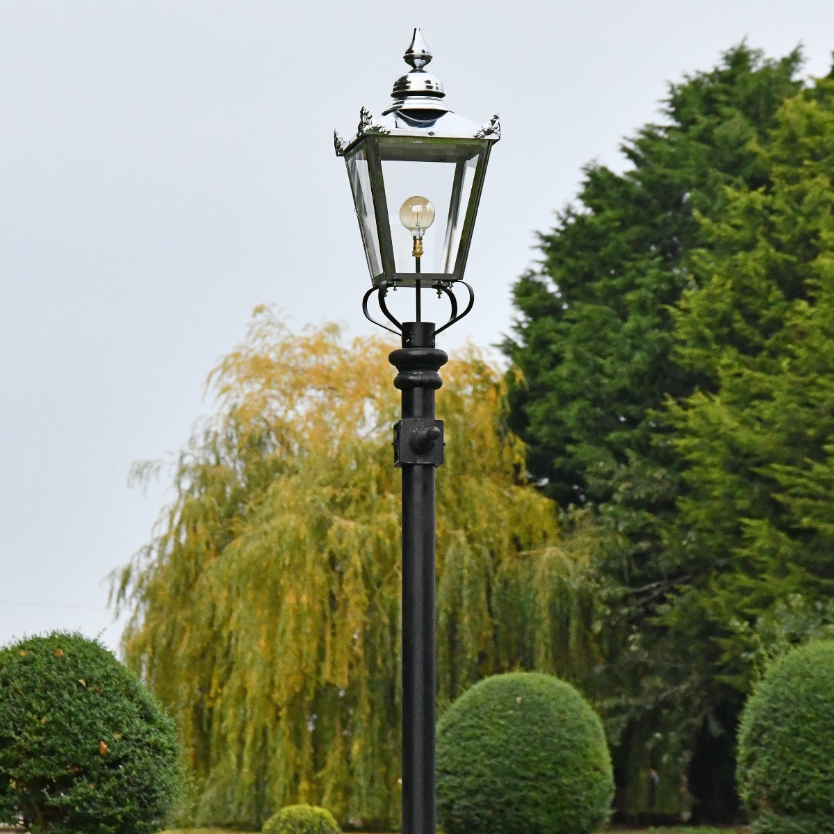 Large Victorian Lantern Top In Polished Nickel
