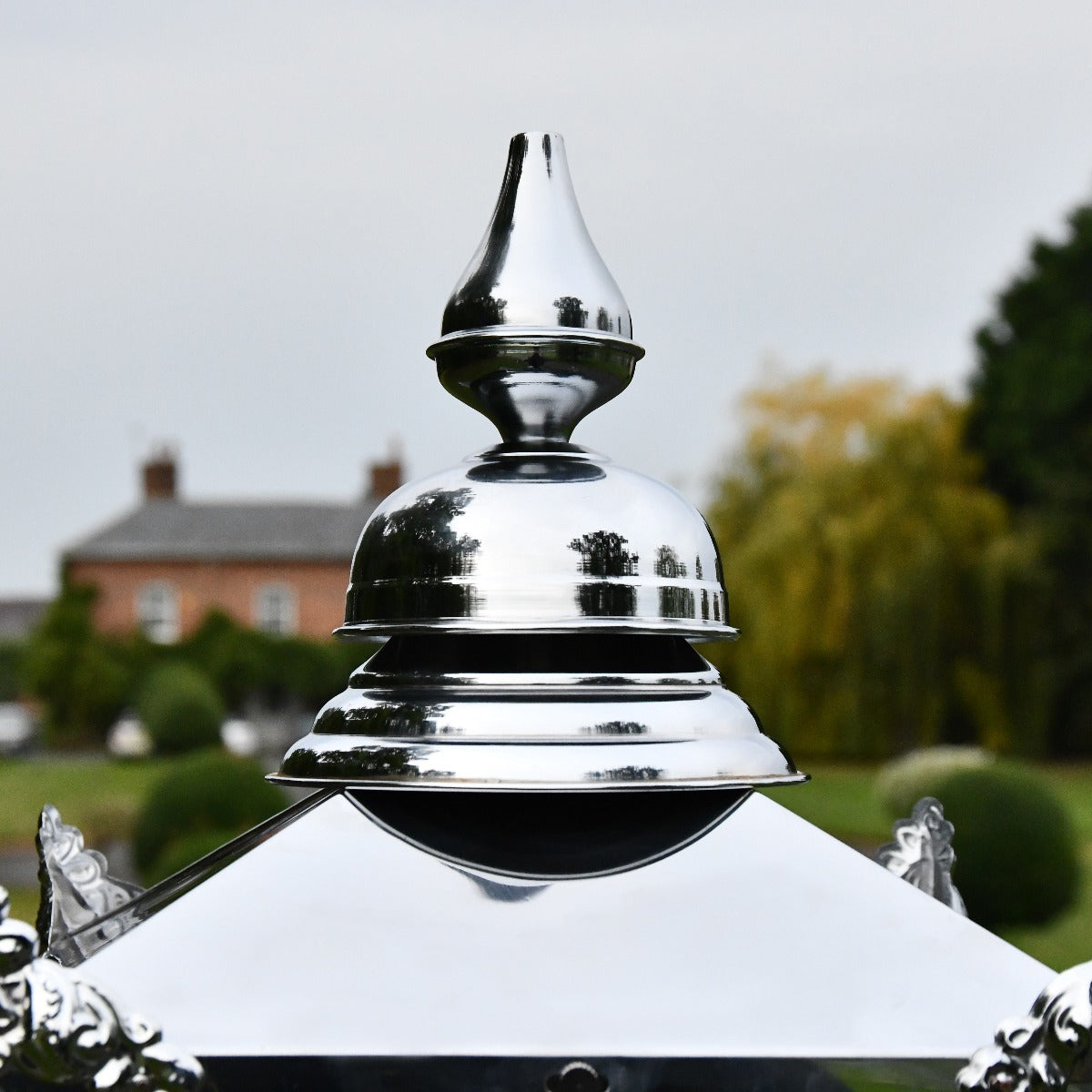 Large Victorian Lantern Top In Polished Nickel