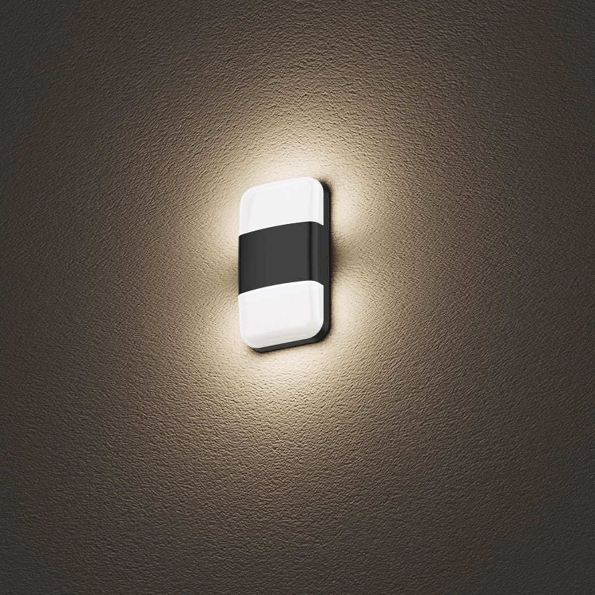 Modern Rectangular LED Wall Light in situ