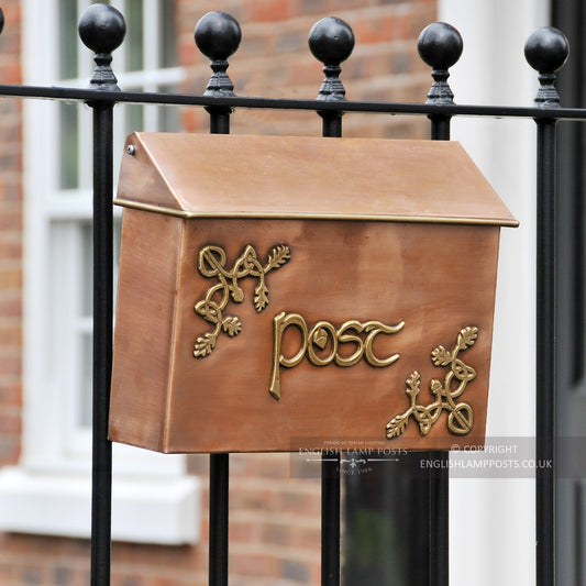 Antique Brass "The Braemar" Celtic Post Box