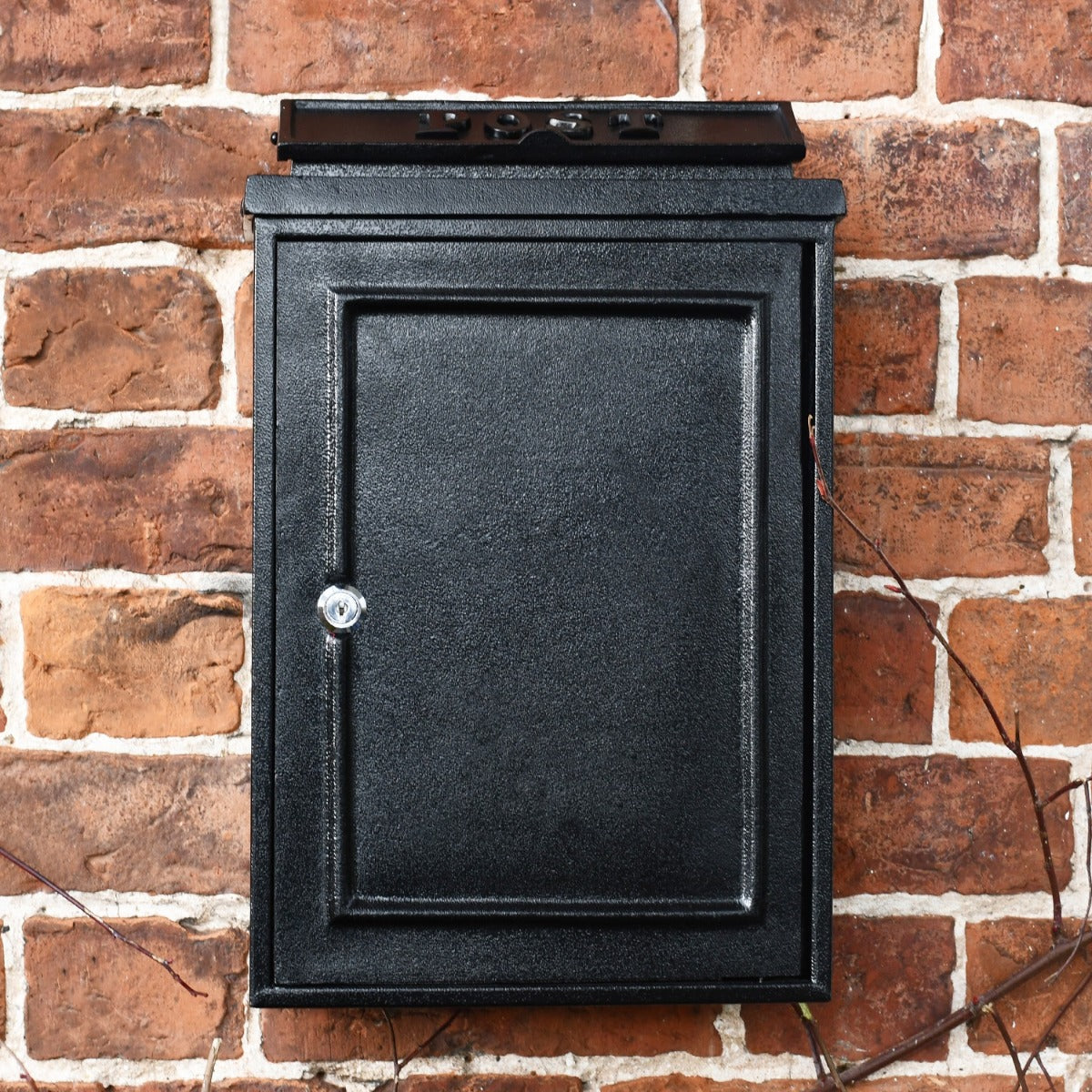 Front view of Black Simplistic Post Box 