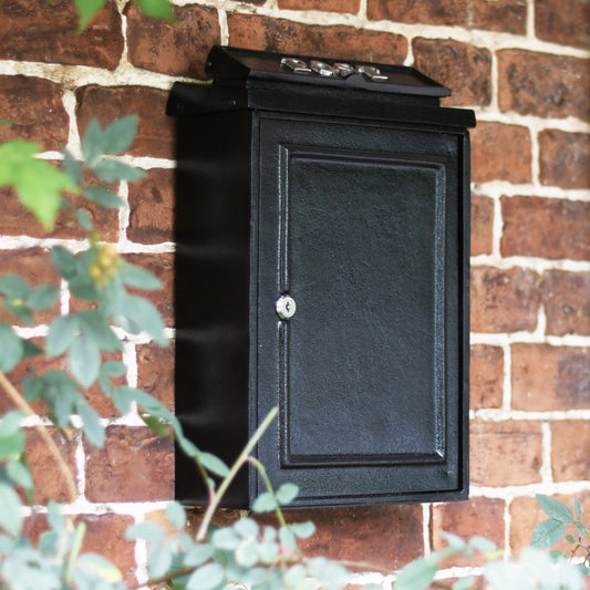 Simplistic Wall Mounted Post Box with Bright Chrome Lettering 
